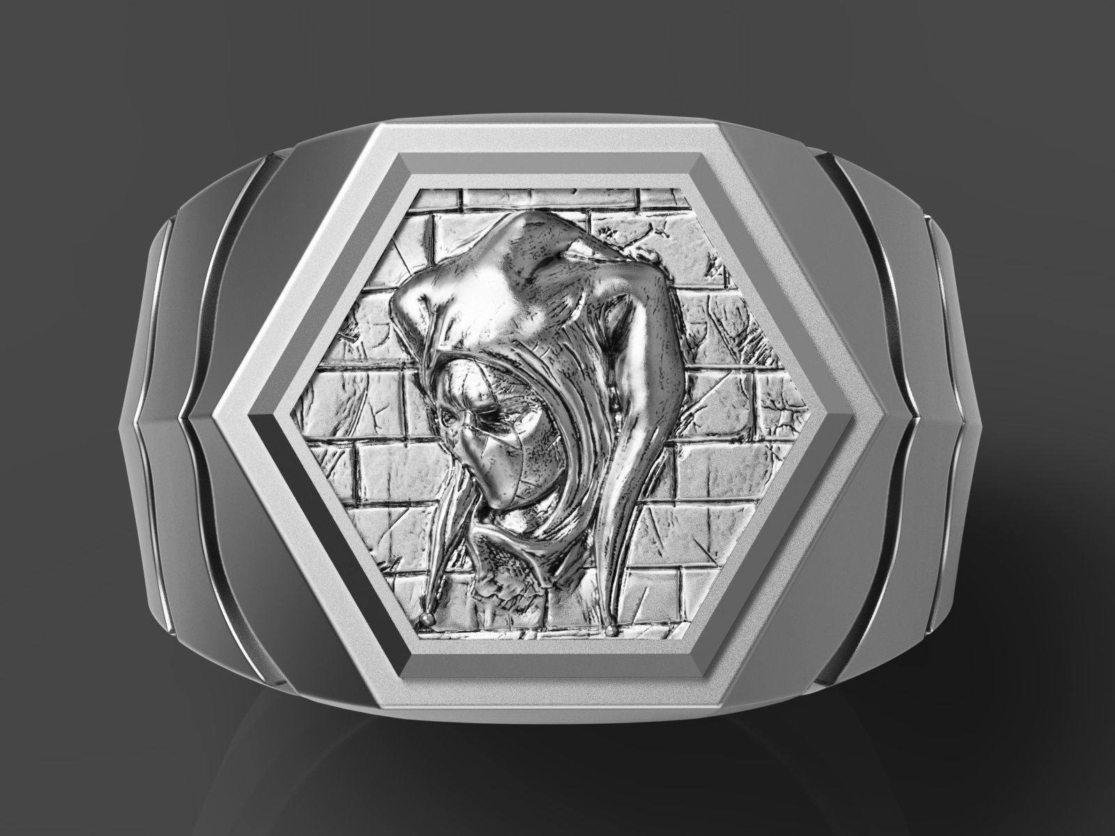 Joker ring Silver Gold Print 3D print model_11