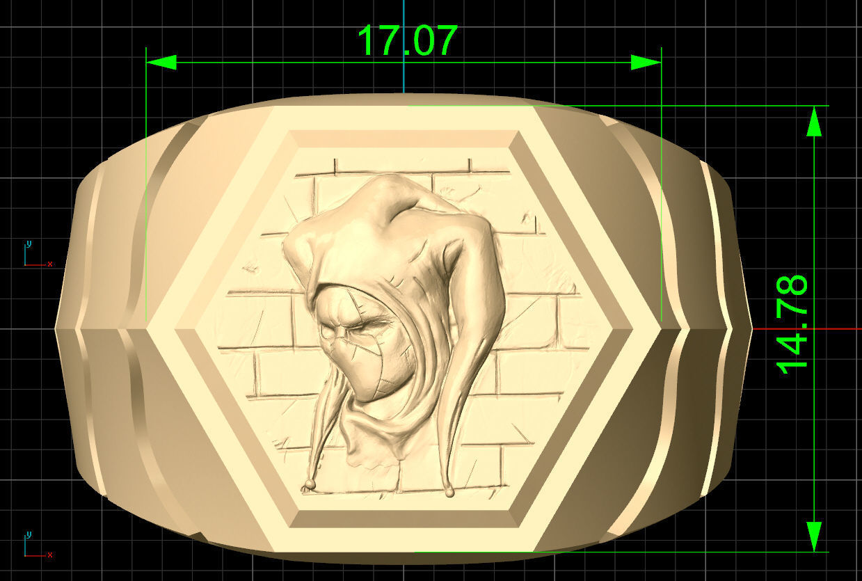 Joker ring Silver Gold Print 3D print model_9