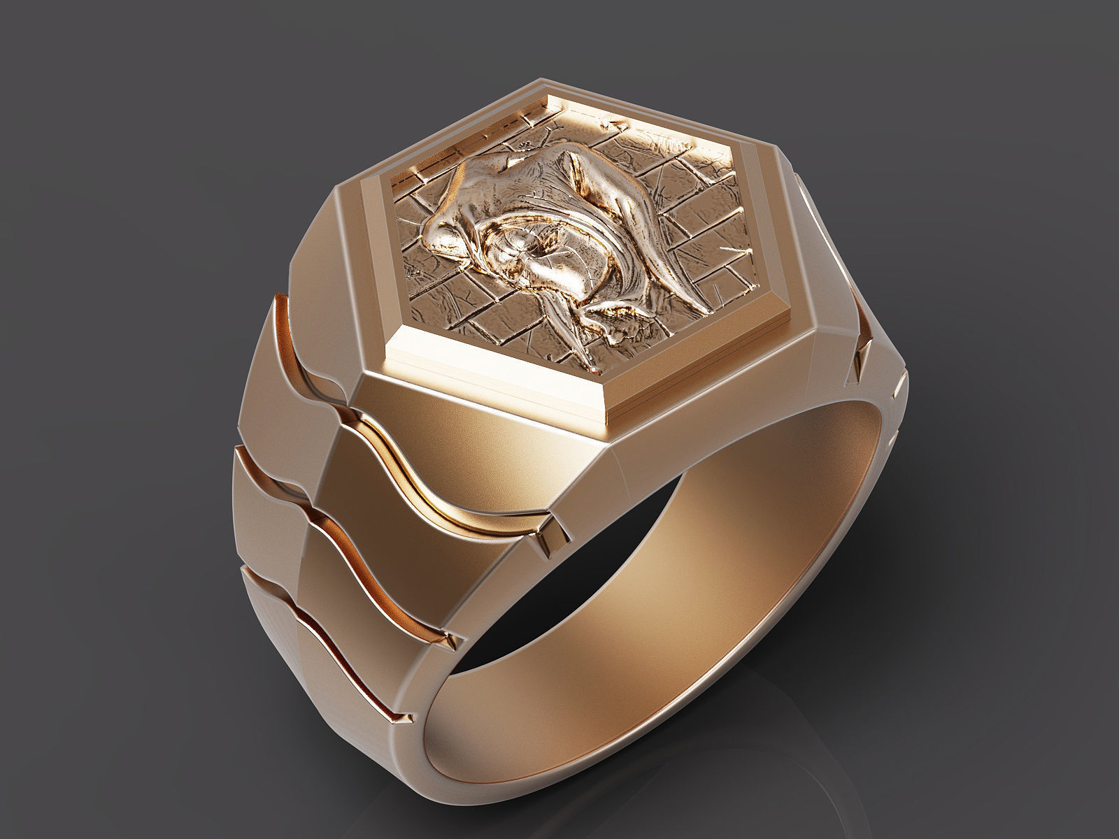 Joker ring Silver Gold Print 3D print model_3