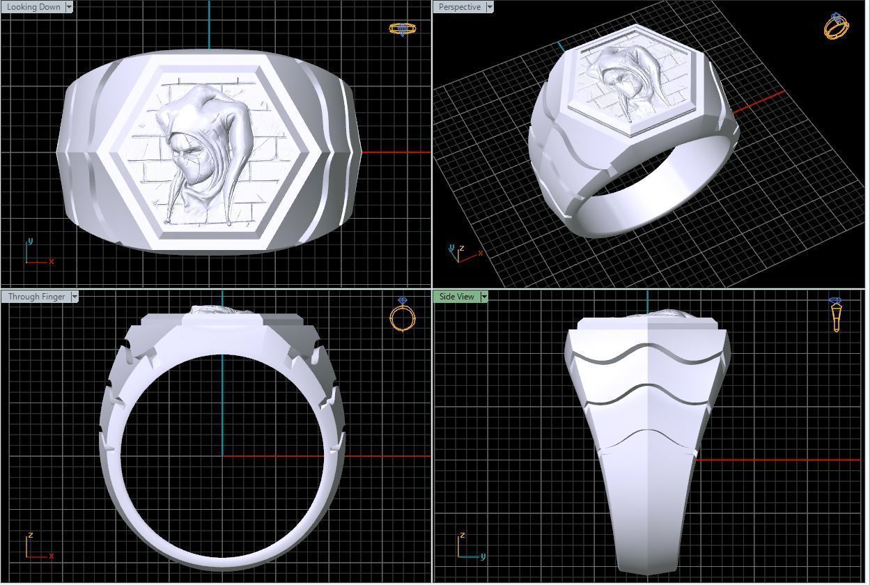 Joker ring Silver Gold Print 3D print model_4