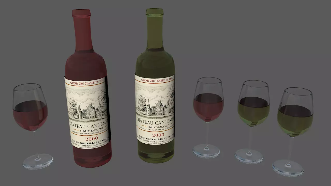 Vino Botle Low-poly 3D model