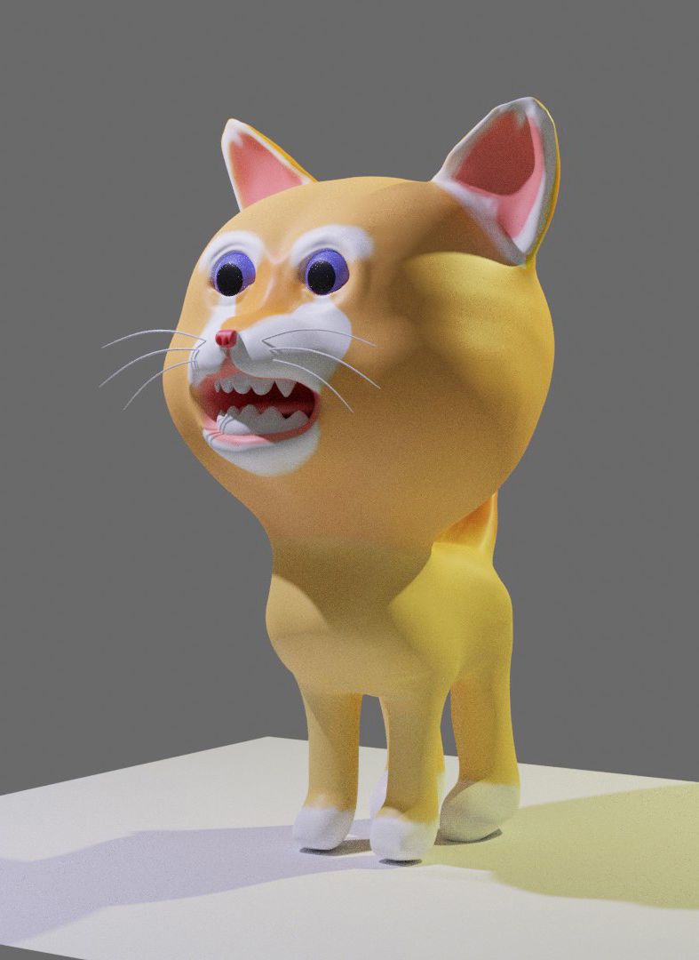 cartoon cat 02 3D model_1