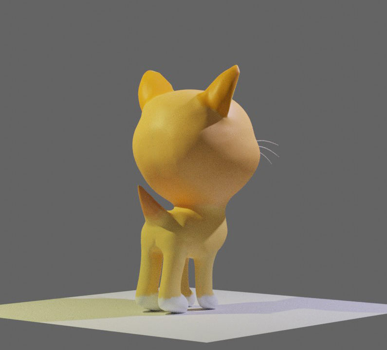 cartoon cat 02 3D model_3
