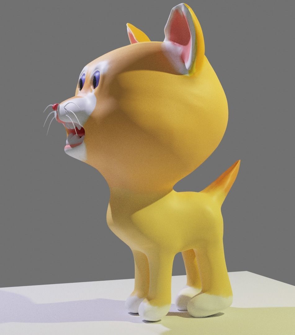 cartoon cat 02 3D model_2