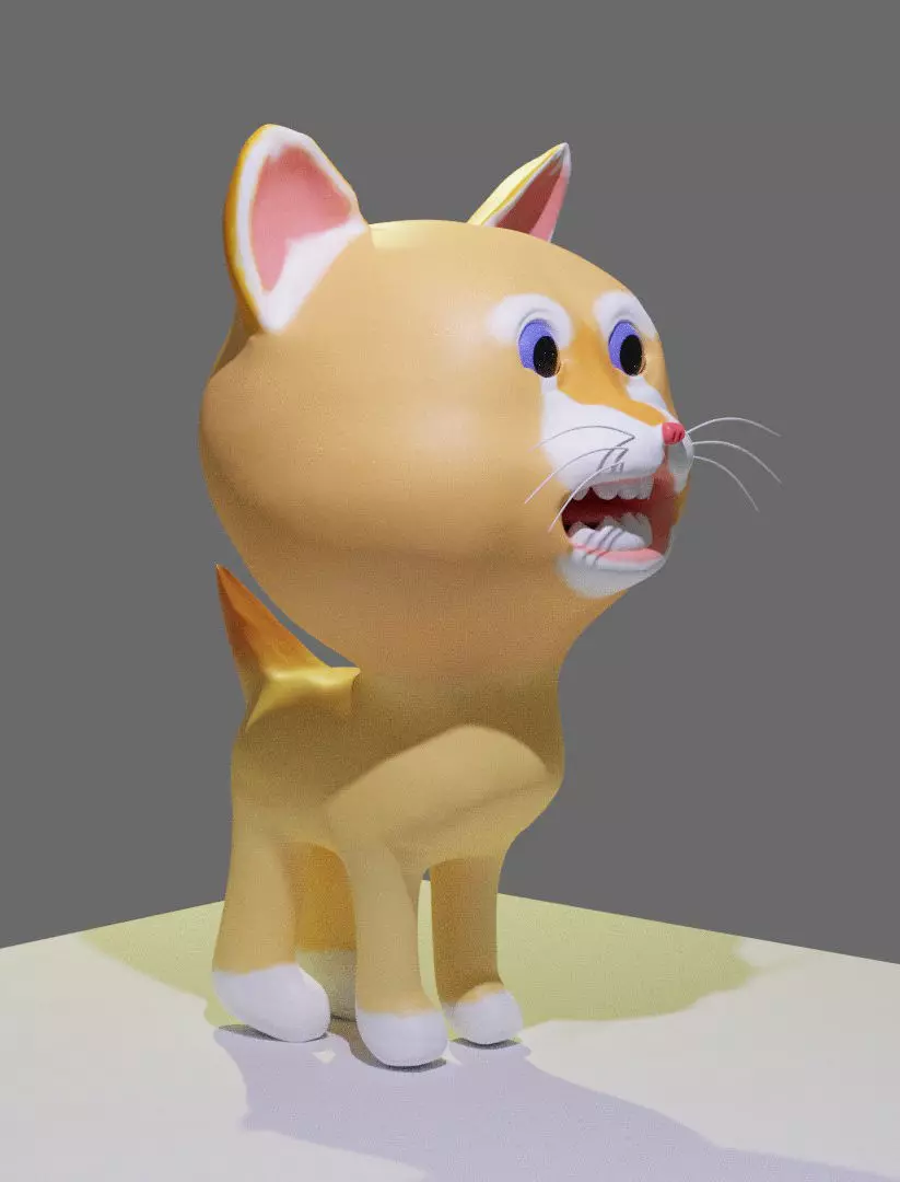 cartoon cat 02 3D model_0