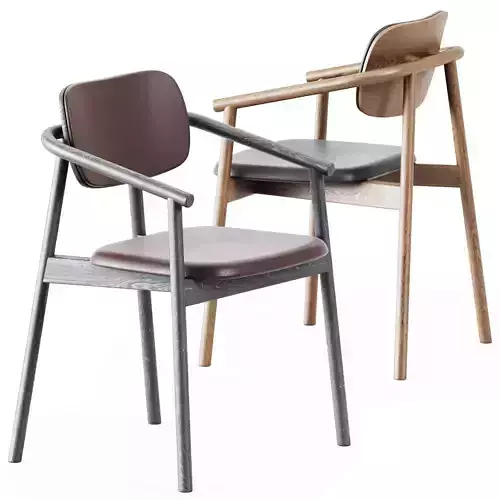 Wooden Klara Armrest Chair Upholstered by Moroso