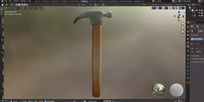 Cartoon Style Hammer with realistic textures