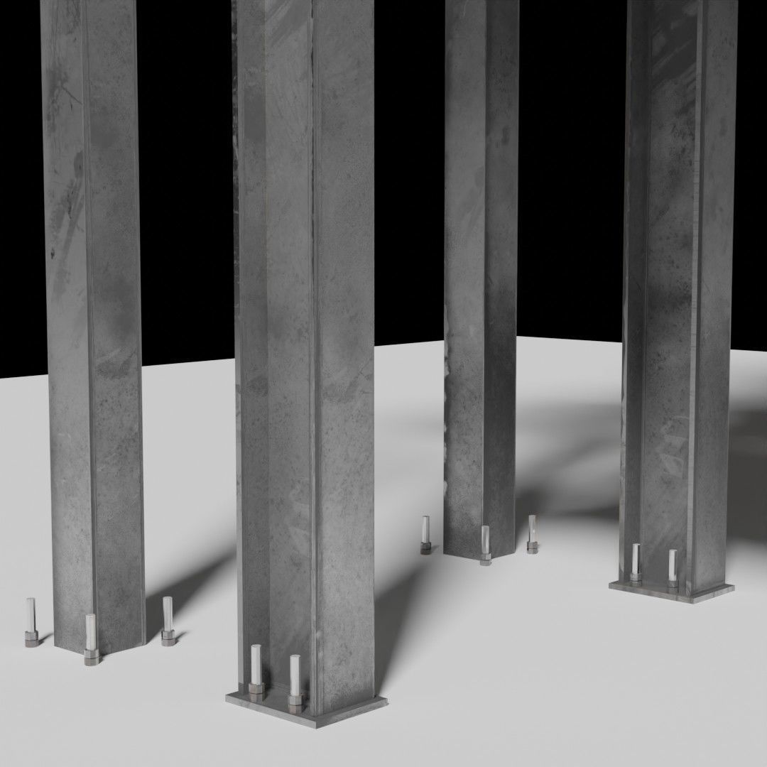 Rusty Concrete Casting Machine Factory  Flying Hopper Low-poly 3D model_15