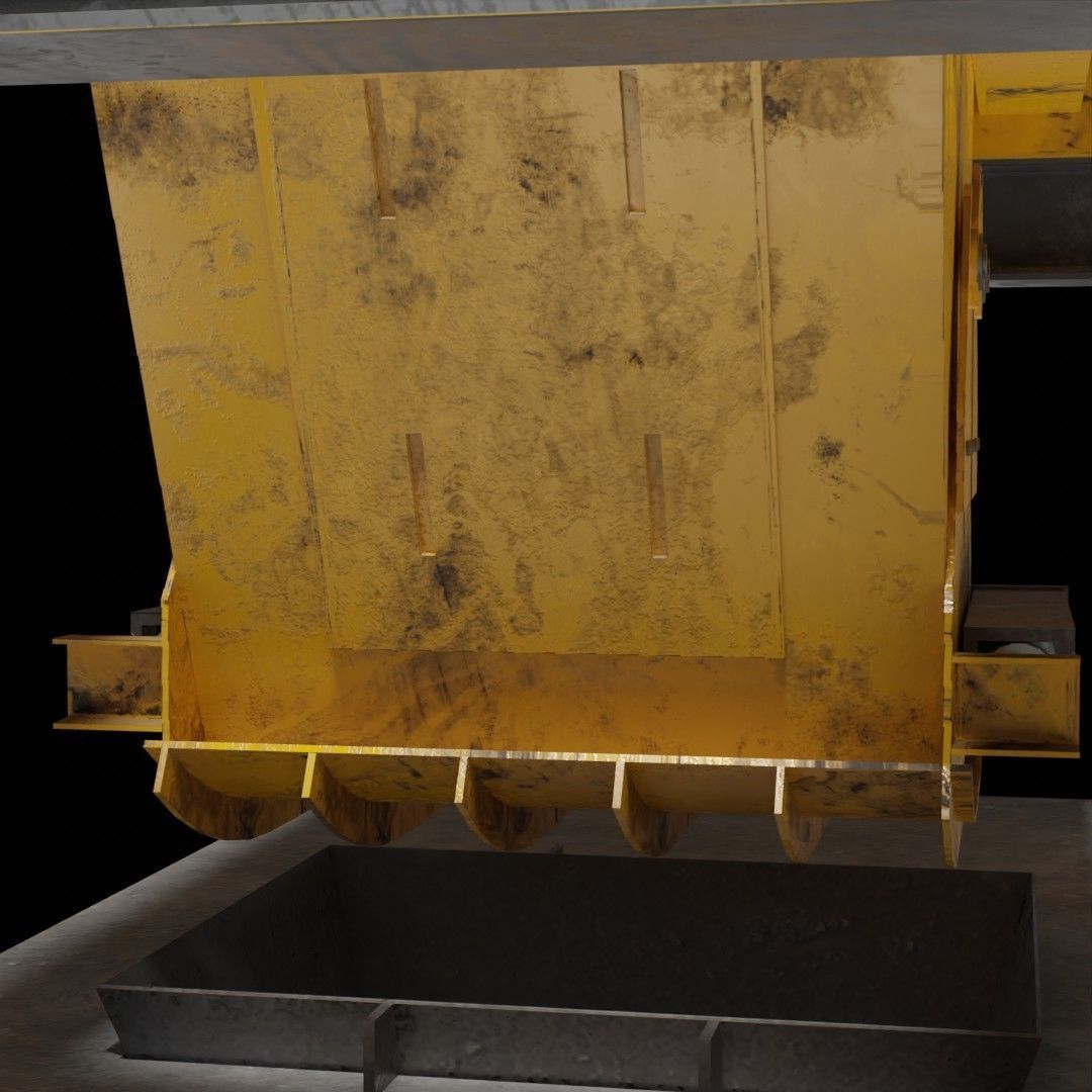 Rusty Concrete Casting Machine Factory  Flying Hopper Low-poly 3D model_12