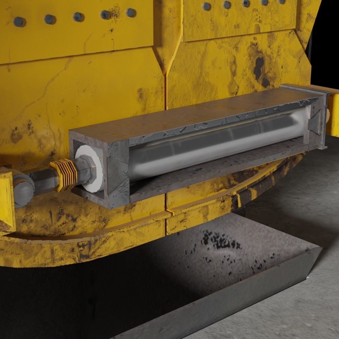 Rusty Concrete Casting Machine Factory  Flying Hopper Low-poly 3D model_6