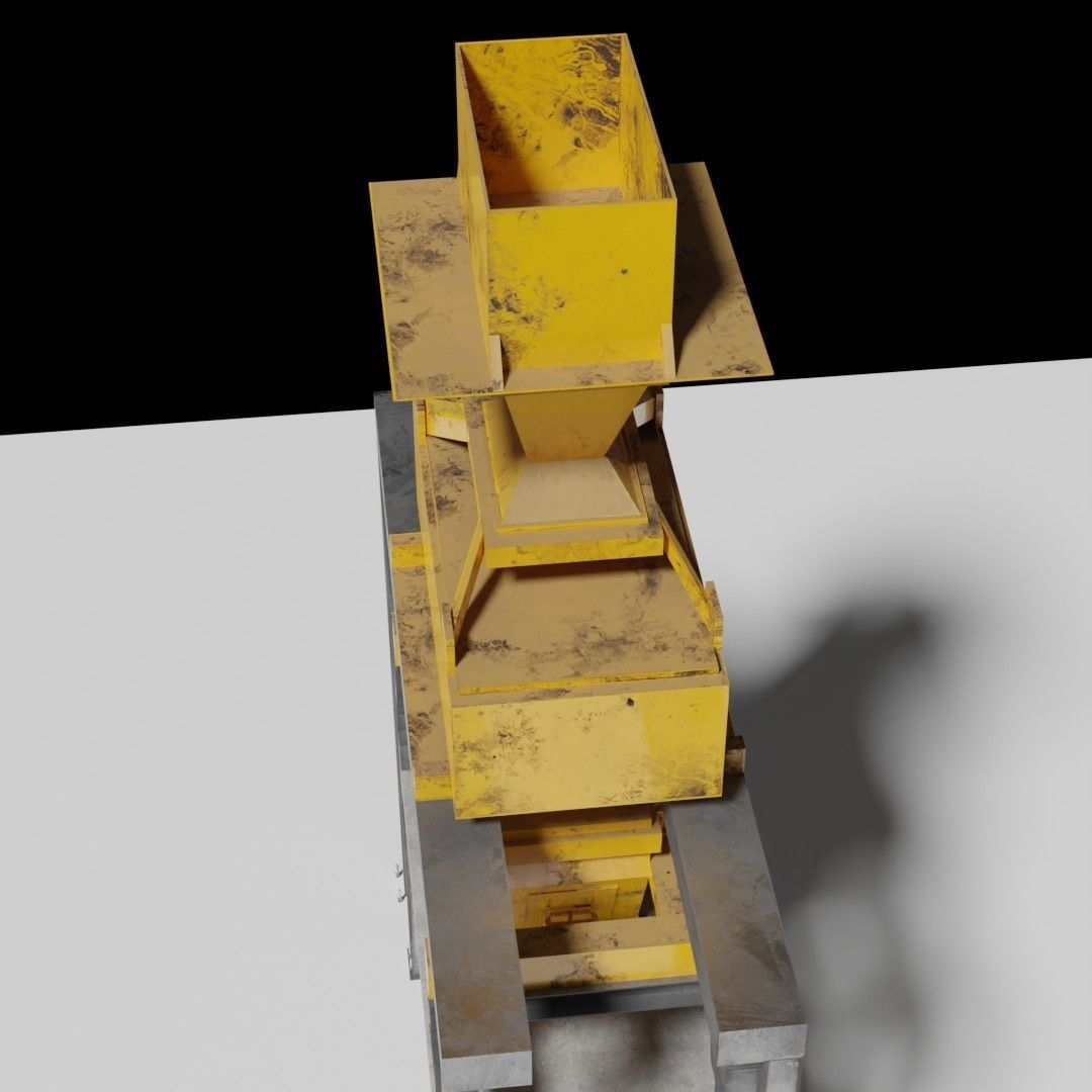 Rusty Concrete Casting Machine Factory  Flying Hopper Low-poly 3D model_13