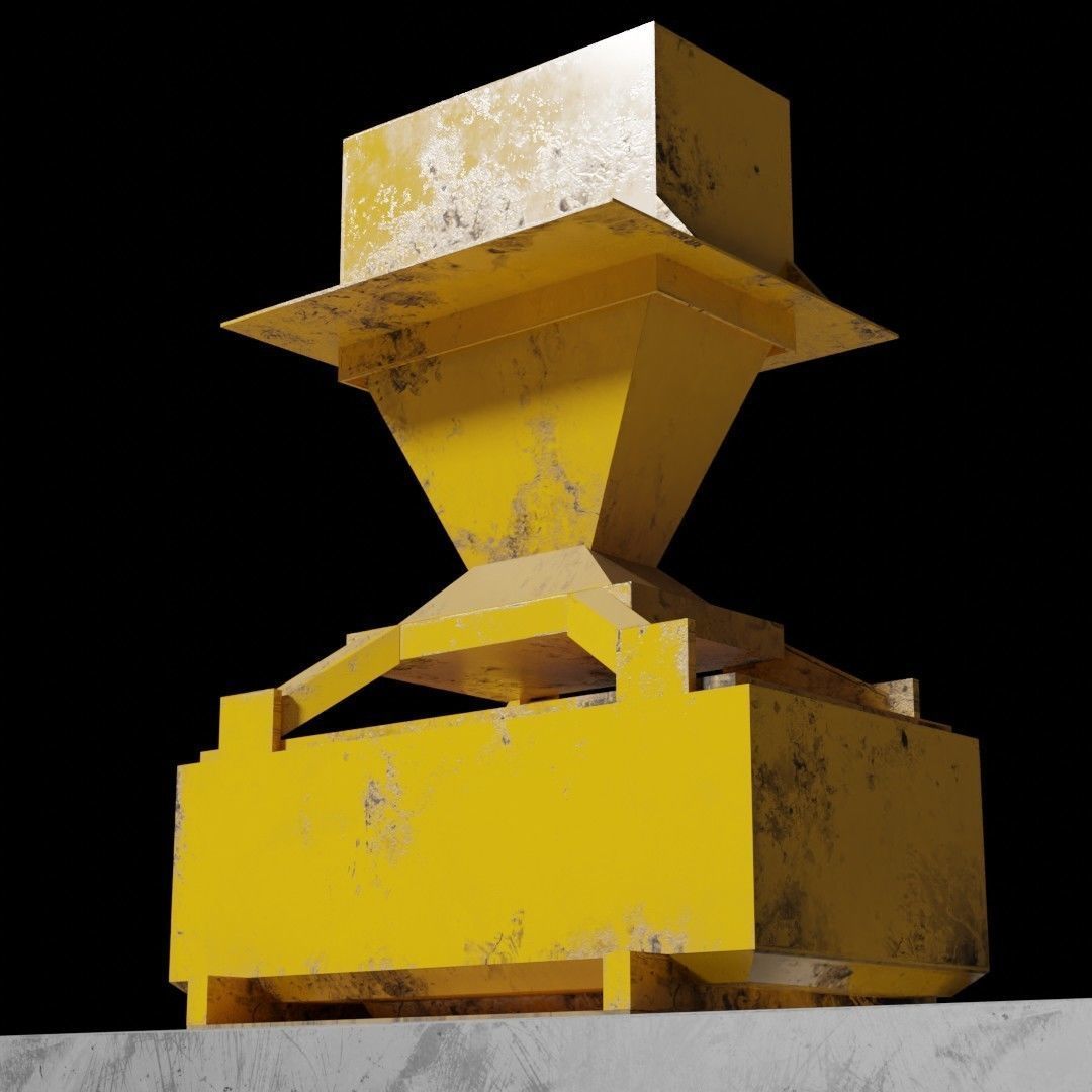 Rusty Concrete Casting Machine Factory  Flying Hopper Low-poly 3D model_3