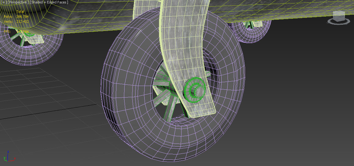 Trash metal can on wheels 3D model_3