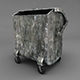 Trash metal can on wheels 3D model_10