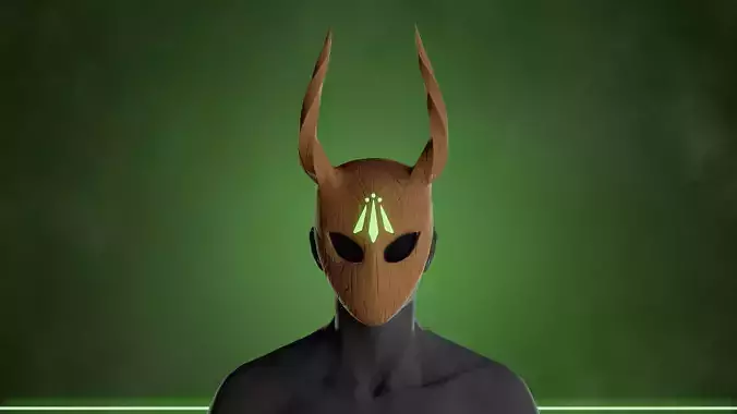 Stylized Druid Mask Low-poly 3D model