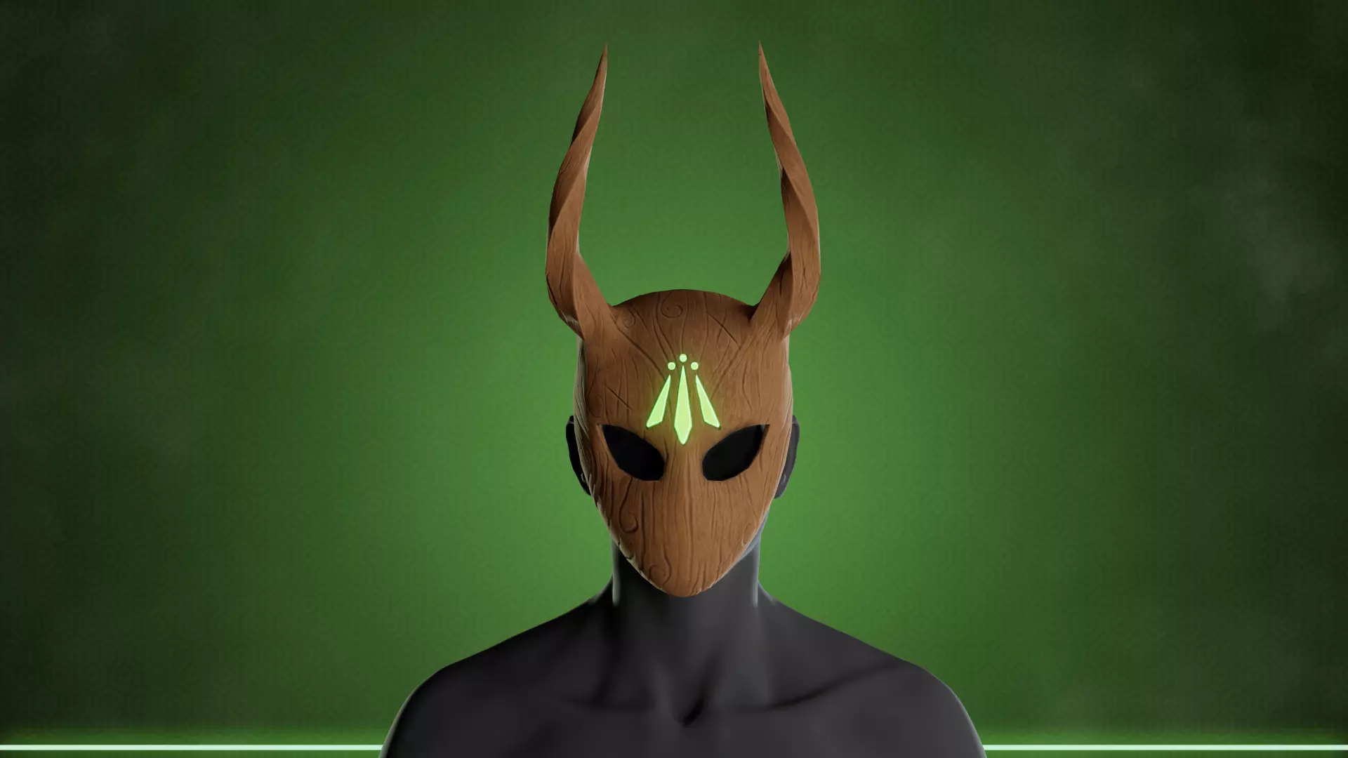 Stylized Druid Mask Low-poly 3D model_0