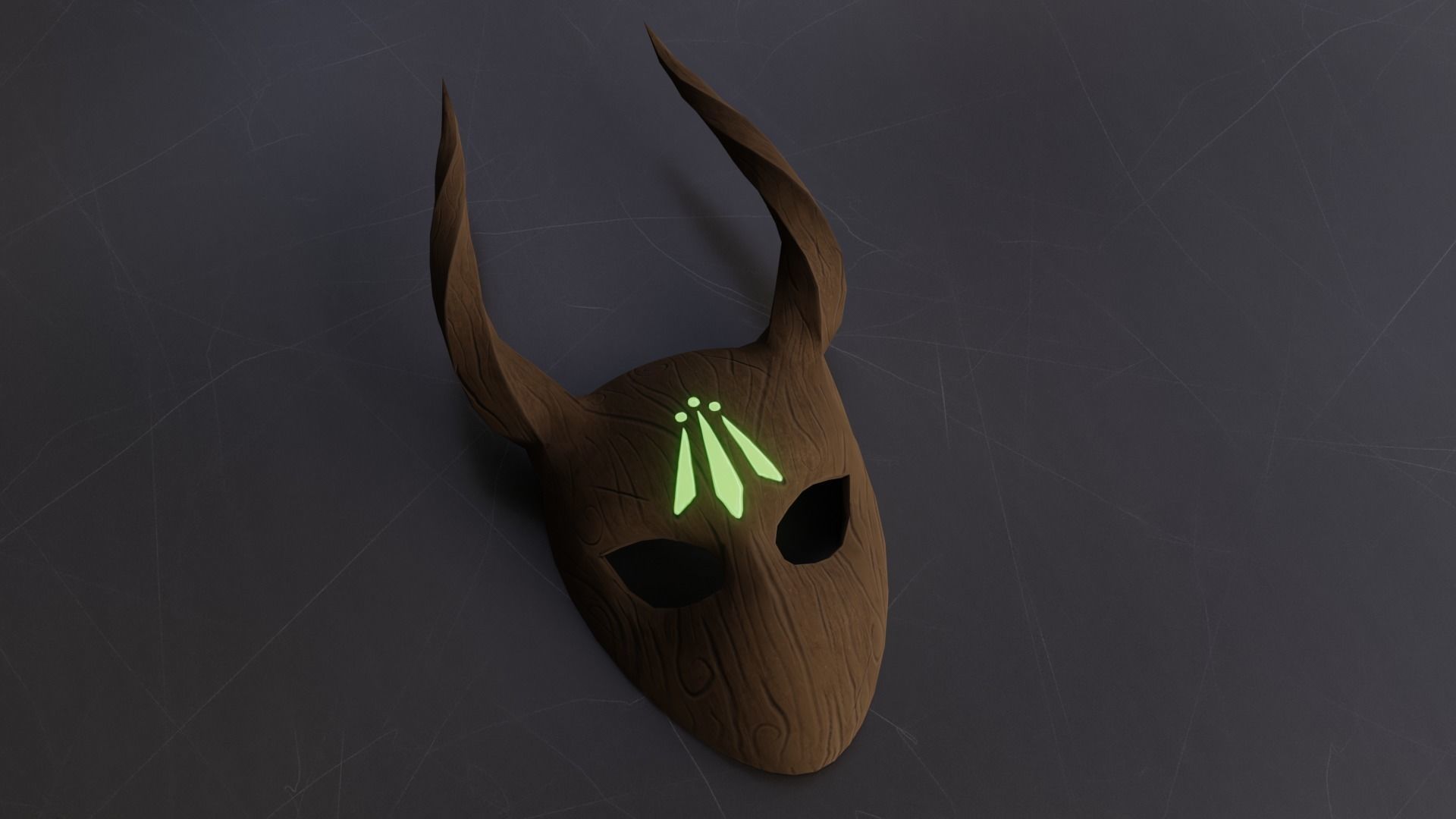 Stylized Druid Mask Low-poly 3D model_1