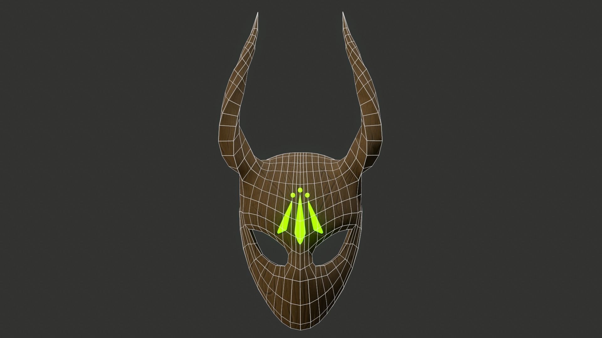 Stylized Druid Mask Low-poly 3D model_16