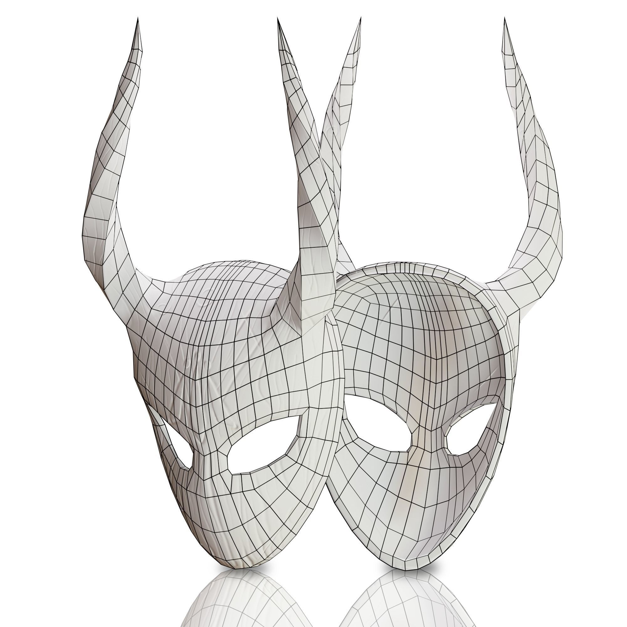 Stylized Druid Mask Low-poly 3D model_5