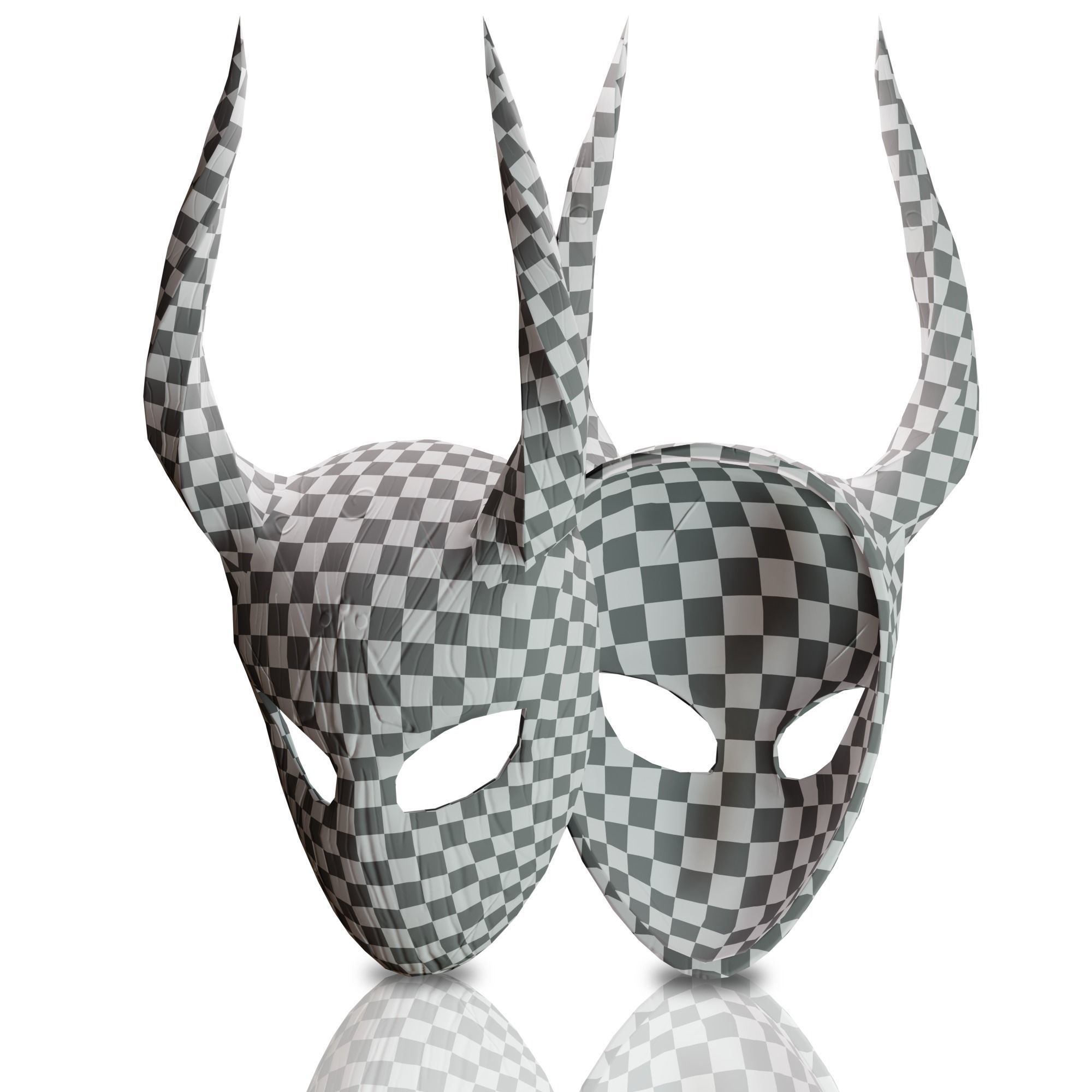 Stylized Druid Mask Low-poly 3D model_6