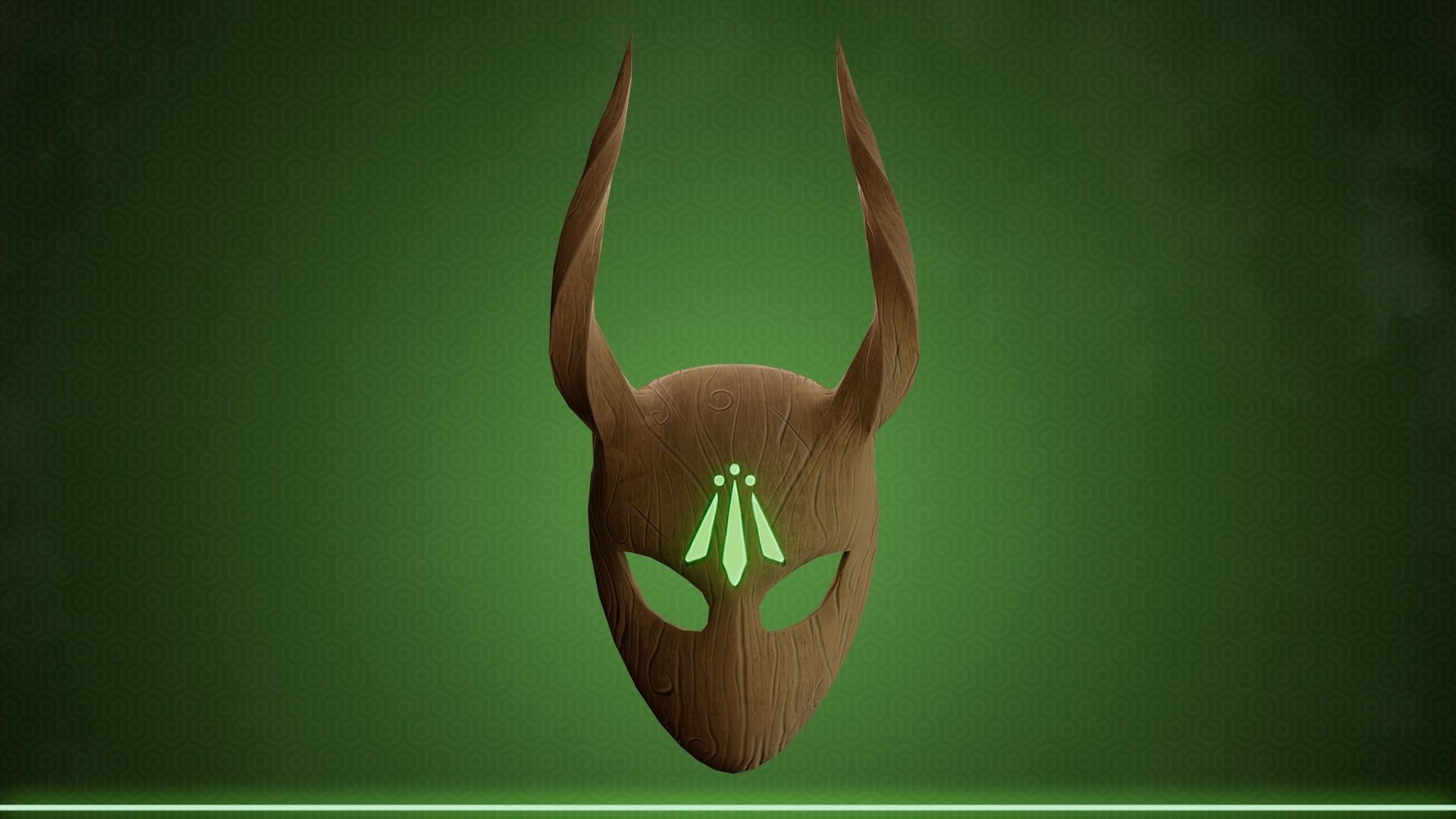 Stylized Druid Mask Low-poly 3D model_2
