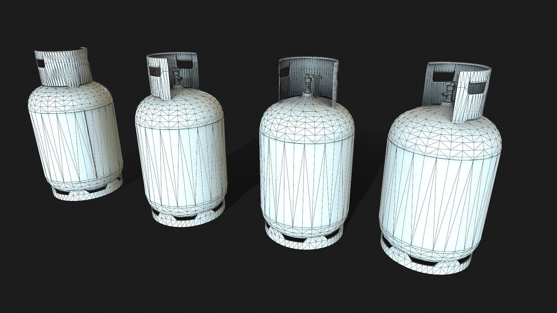 Propane Gas cylinder Low-poly 3D model_6