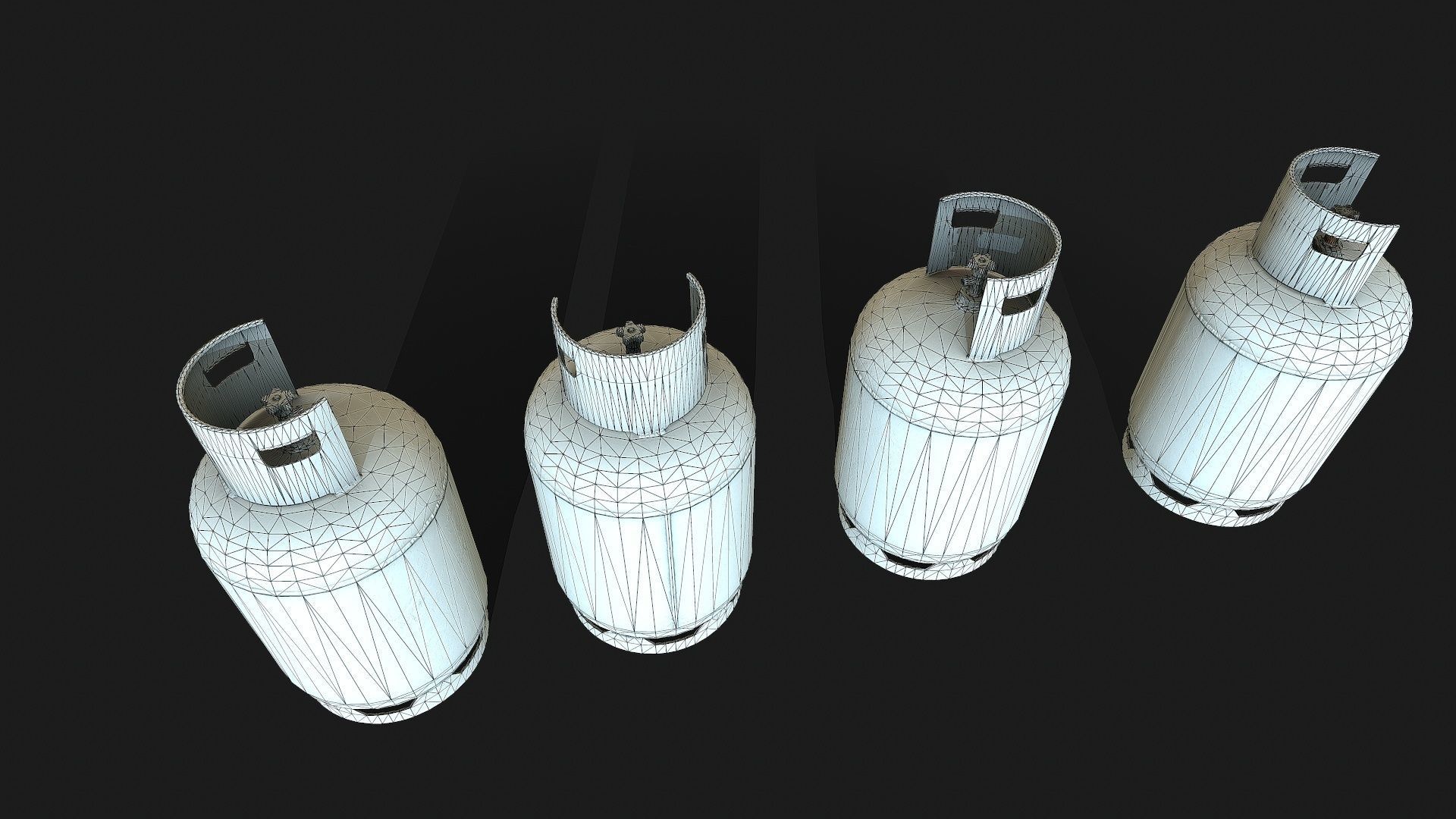 Propane Gas cylinder Low-poly 3D model_7