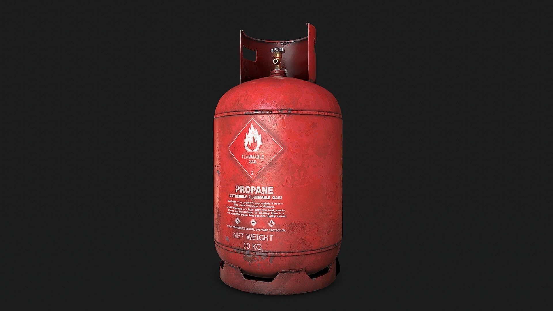 Propane Gas cylinder Low-poly 3D model_3