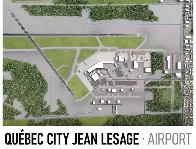 Quebec Jean Lesage Airport Low-poly 3D model