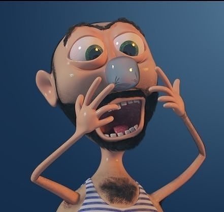 Mister shiny nose  Free low-poly 3D model