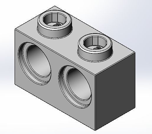 LEGO Technic Brick 1x2 with 2 holes Free 3D print model