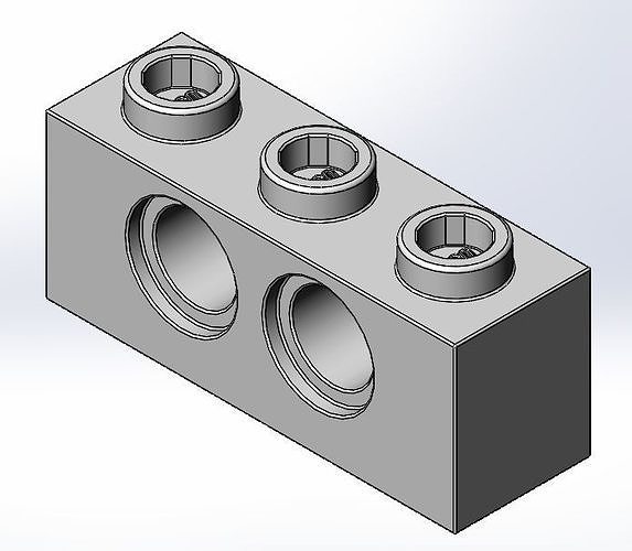 LEGO Technic Brick 1x3 with 2 holes Free 3D print model