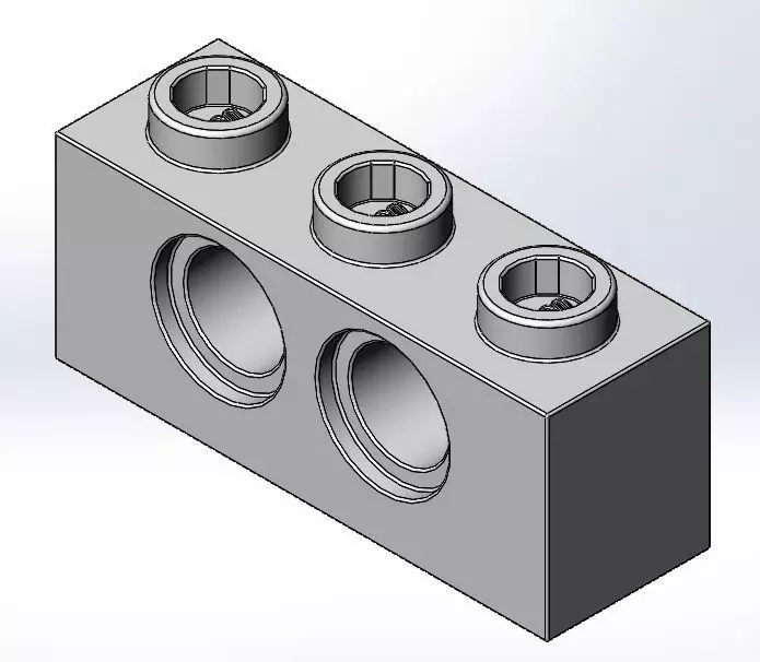 LEGO Technic Brick 1x3 with 2 holes Free 3D print model_0
