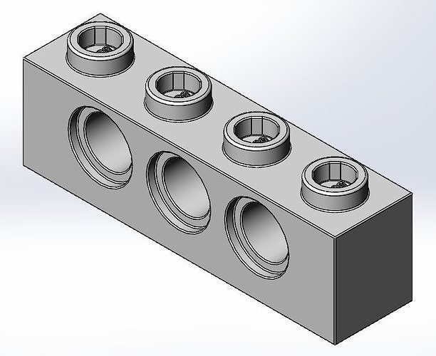 LEGO Technic Brick 1x4 Free 3D print model