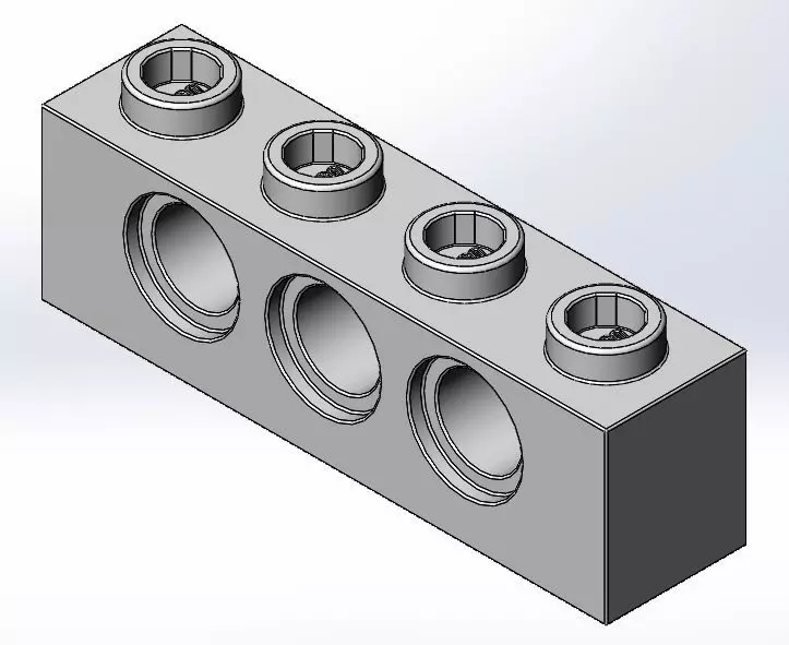 LEGO Technic Brick 1x4 Free 3D print model_0