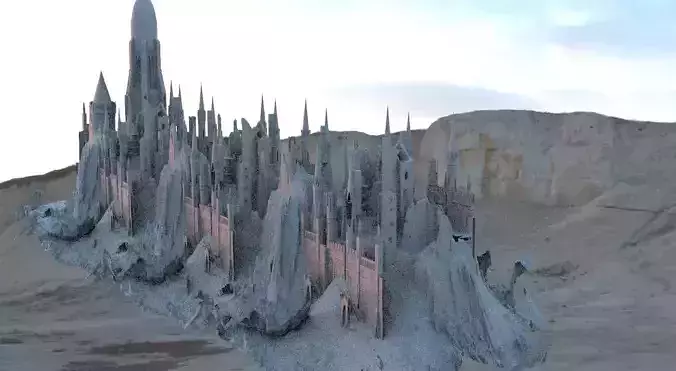 Mordor style fortress wall 3D model