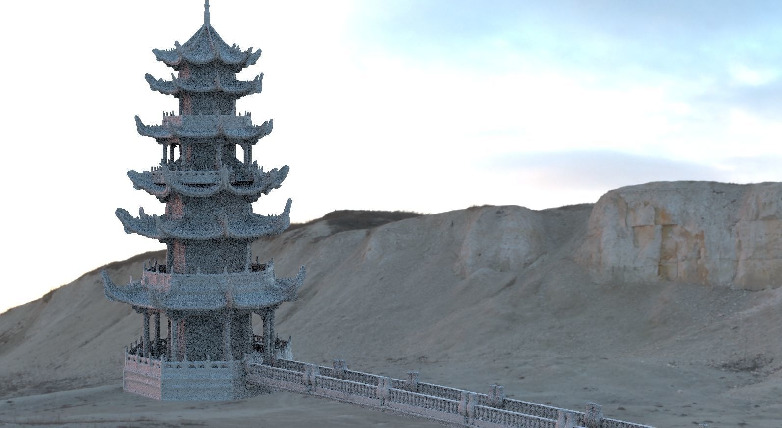 Chinese Tower ornate 3D model_1