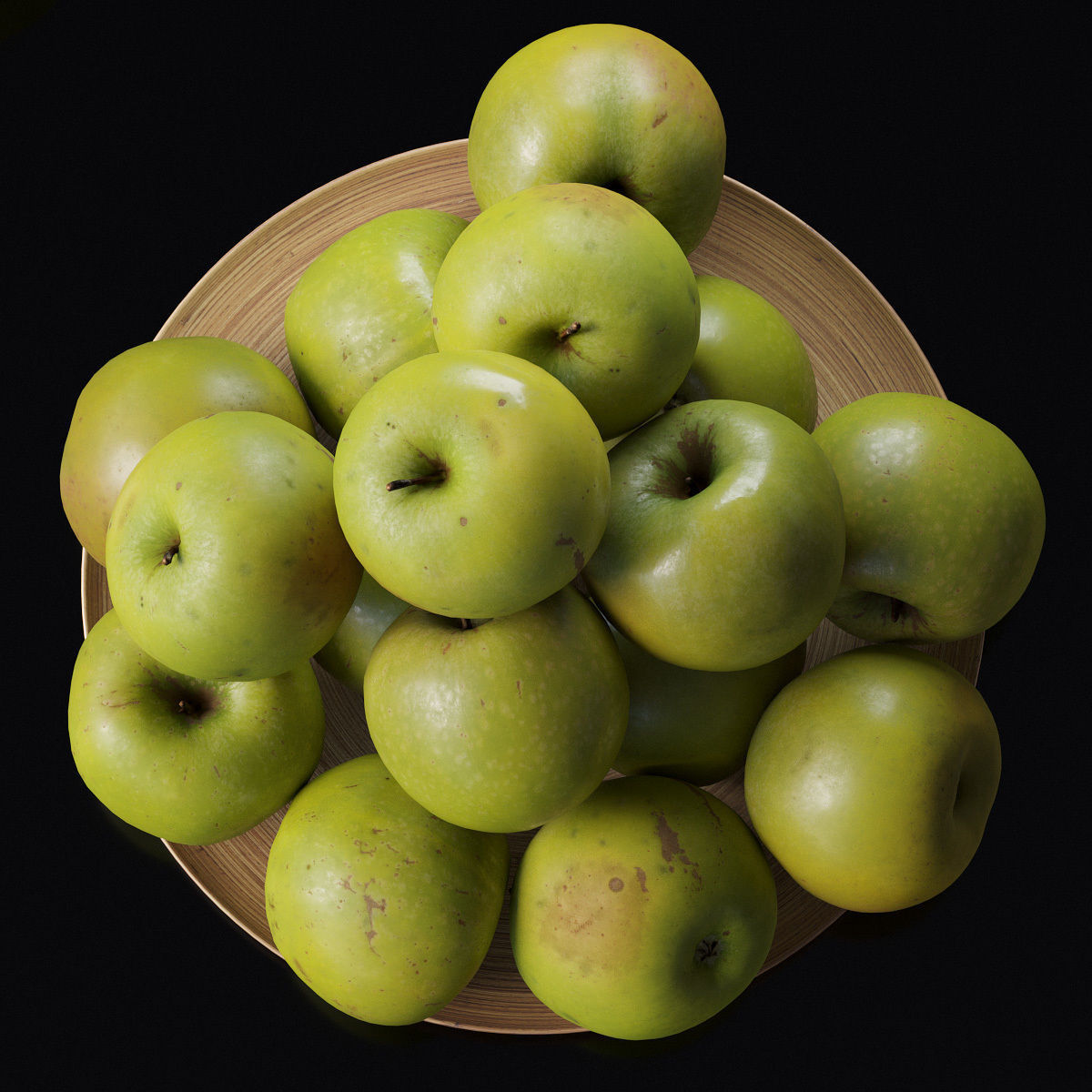 Granny Smith Apples - 4 models Low-poly 3D model_3