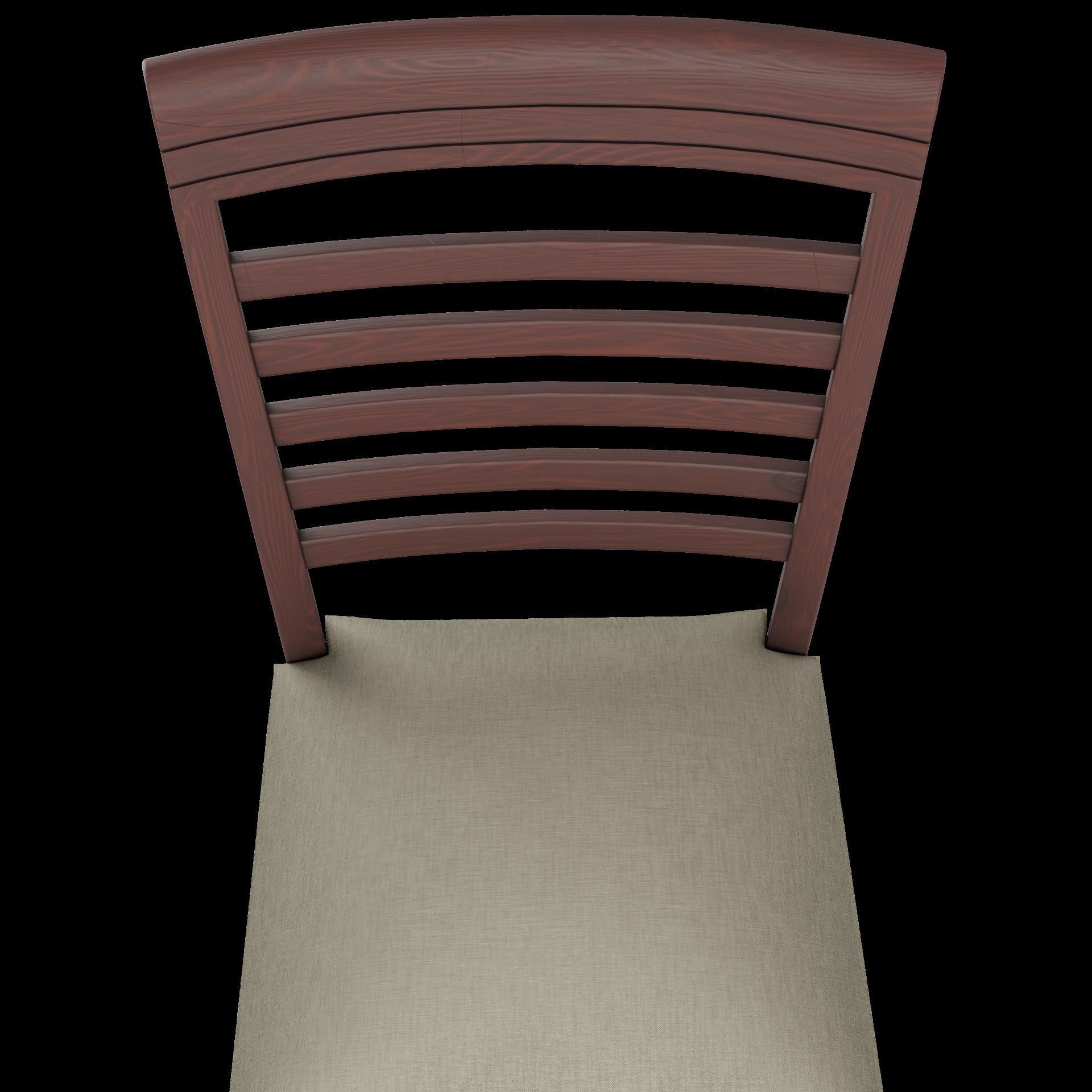 Wooden Dining Chair 3D model_4