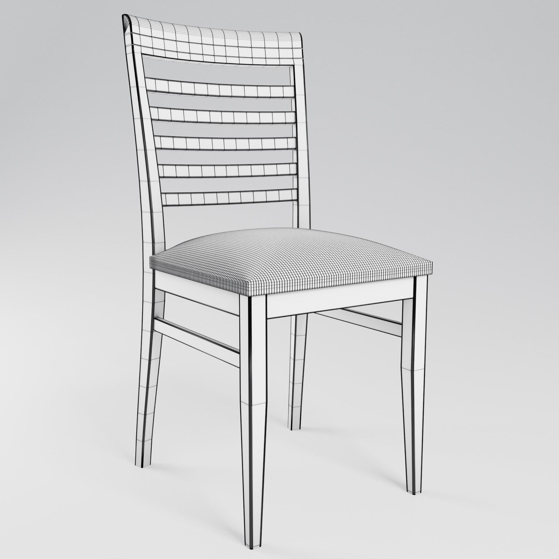 Wooden Dining Chair 3D model_9