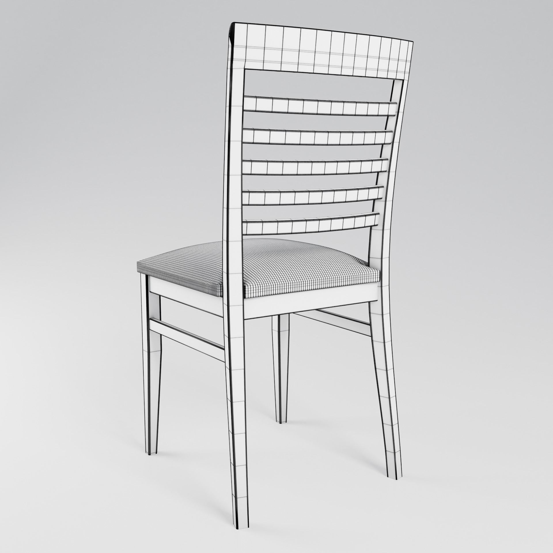 Wooden Dining Chair 3D model_10
