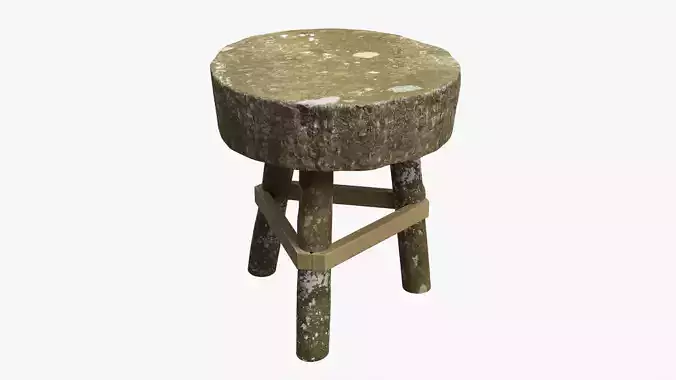 Rough wooden garden table