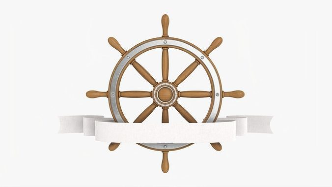 Banner with steering wheel 02 3D model