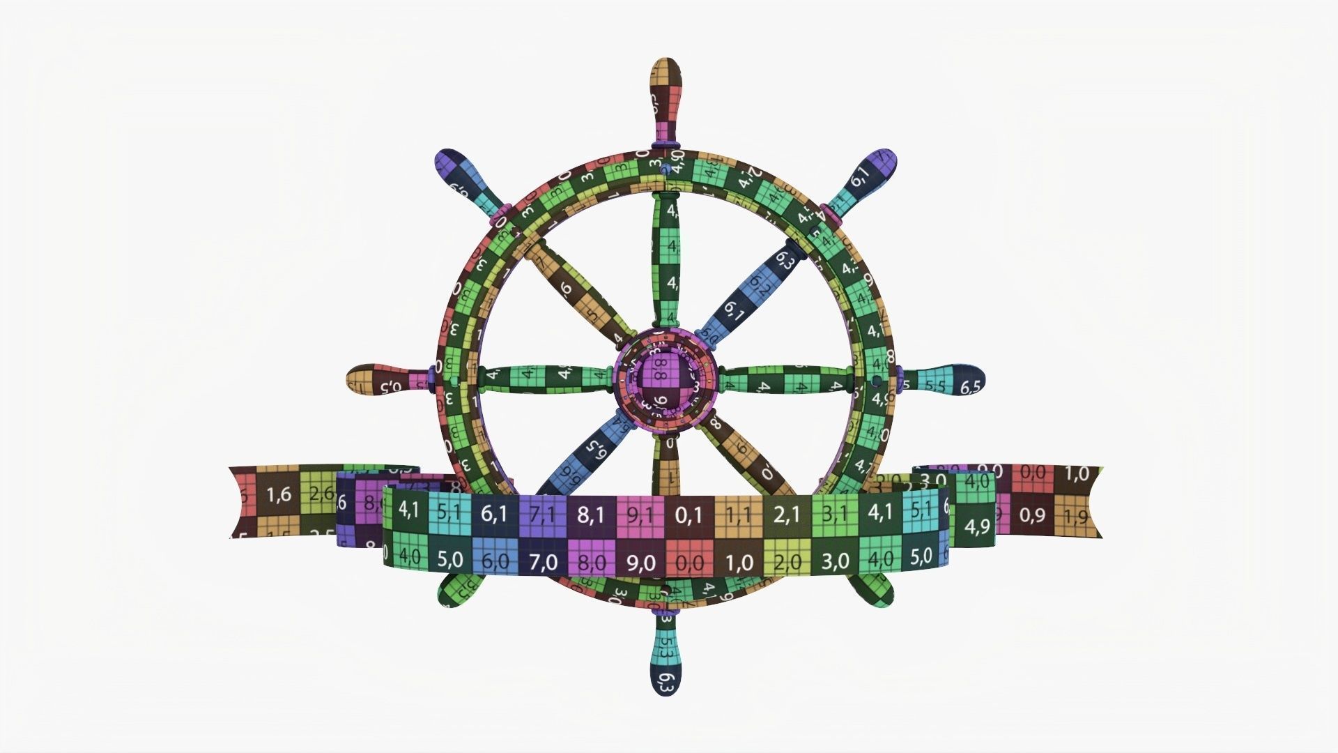 Banner with steering wheel 02 3D model_9