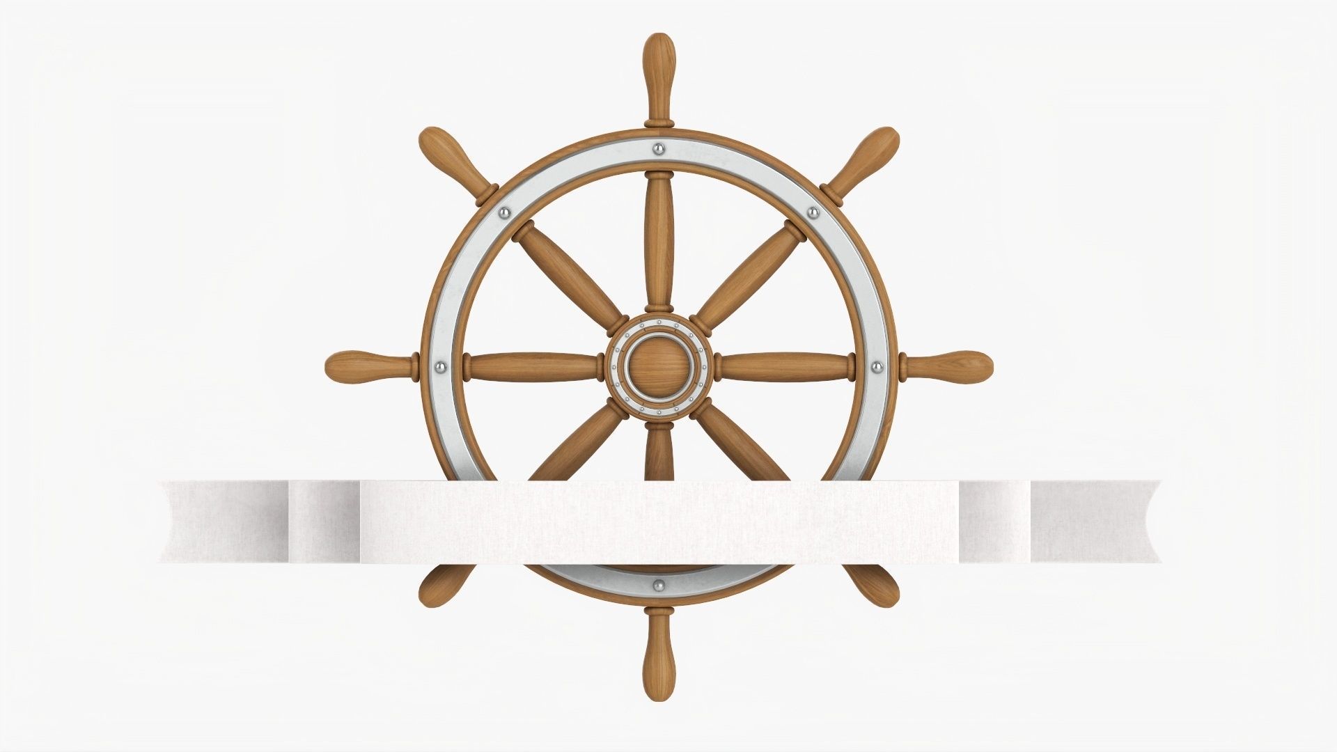 Banner with steering wheel 02 3D model_3