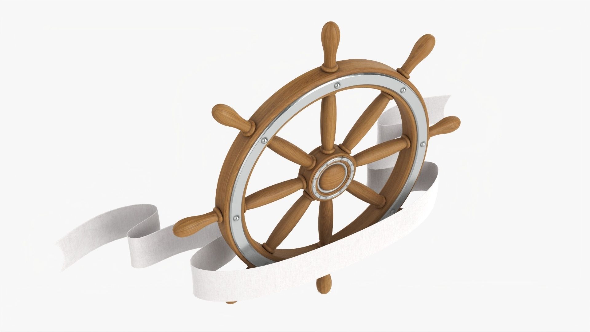Banner with steering wheel 02 3D model_1