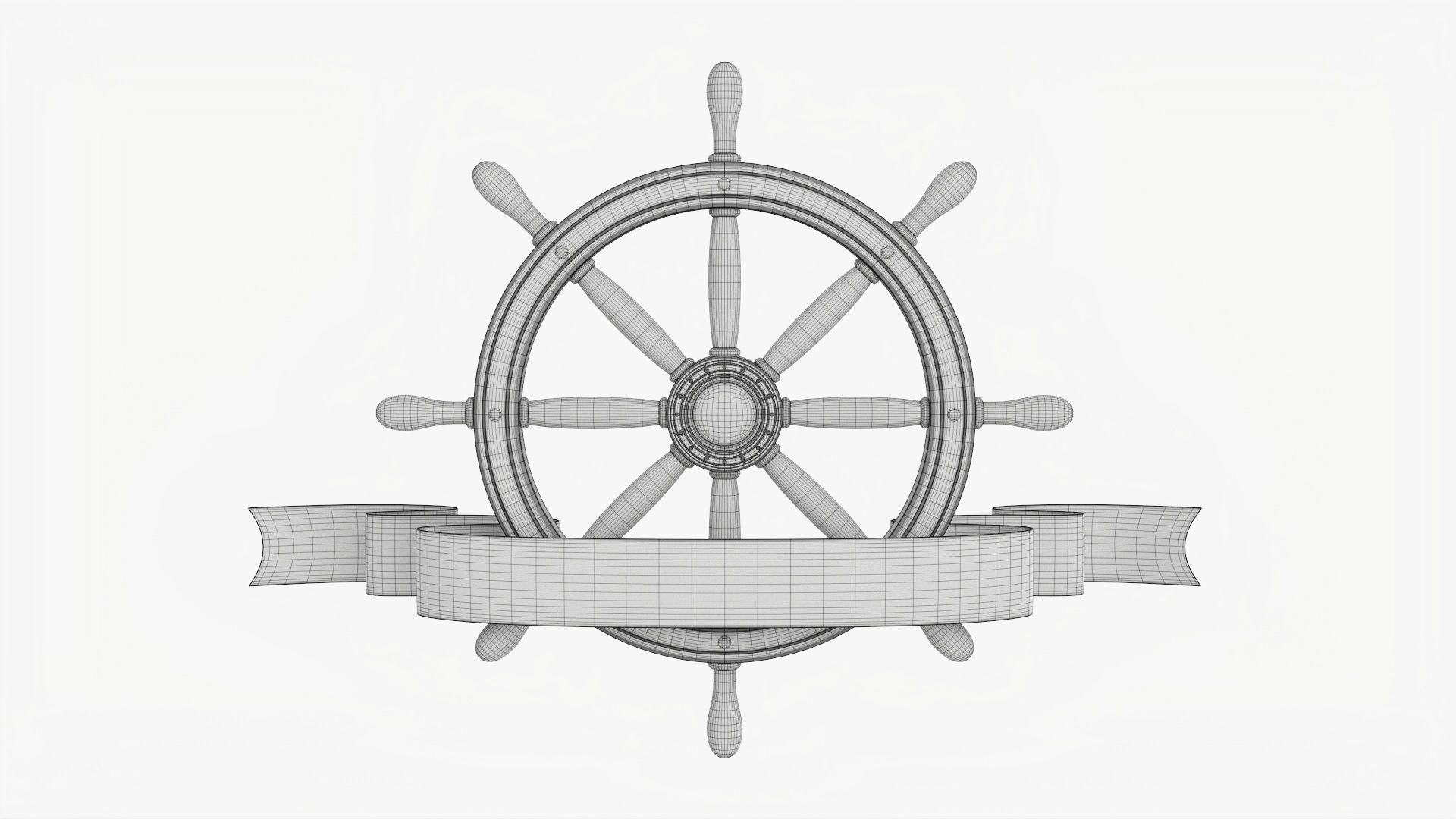 Banner with steering wheel 02 3D model_6