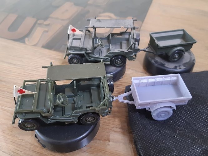 Jeep Willys  Bantam Trailer in  multiple scale 3D print model 6
