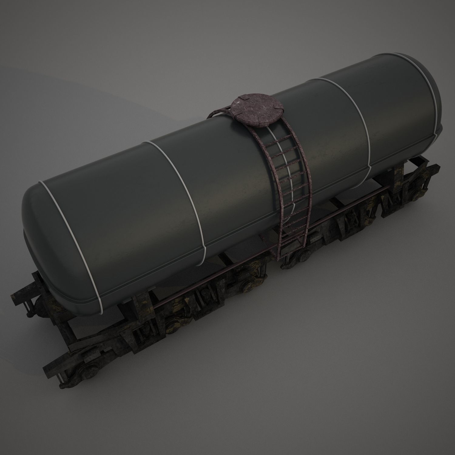 Train tank car - tank car 3D model_4