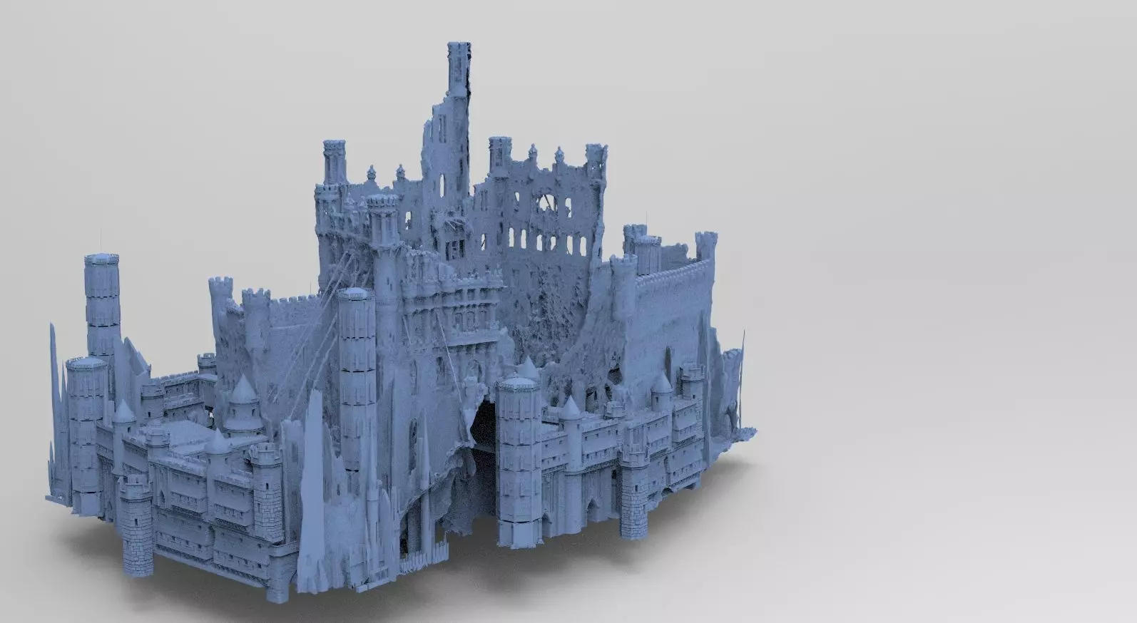 Middle ages castle  3D model_0